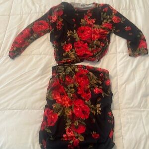 Women’s two piece ruched stretch material by Windsor.